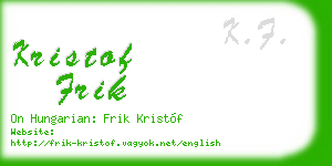 kristof frik business card